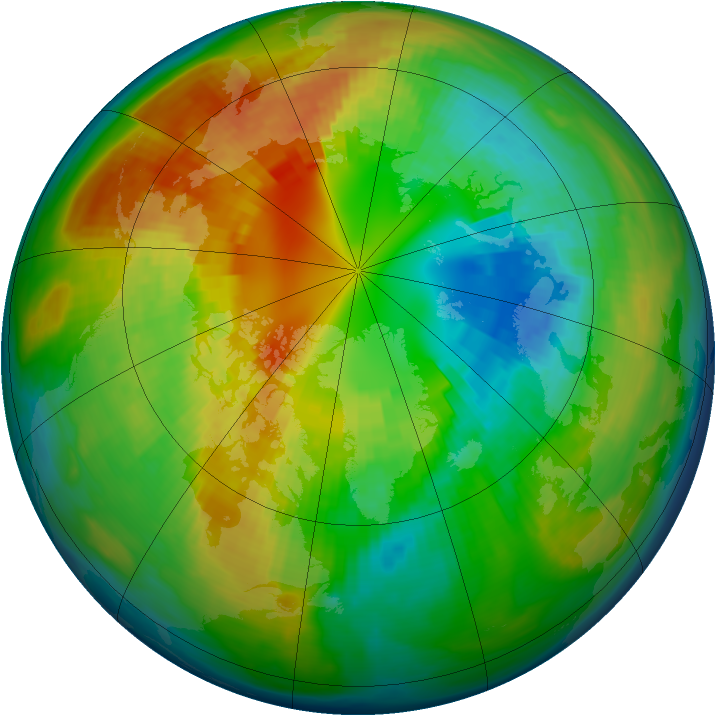 Arctic ozone map for 02 March 1993